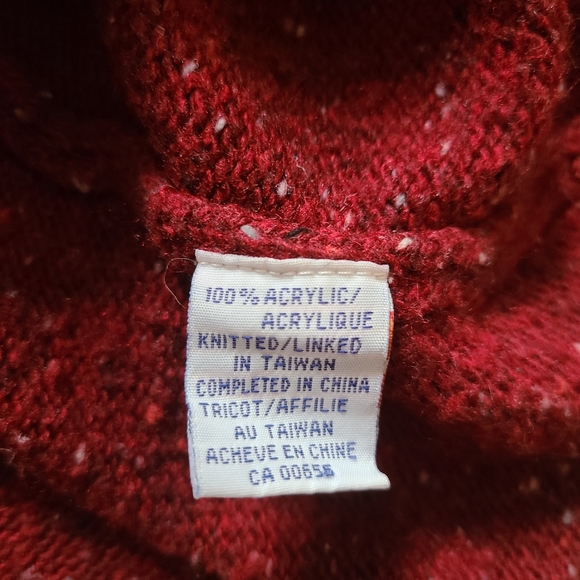 Penningtons Women's Plus Size Red Speckles Cableknit Long Sleeves Sweater - Picture 11 of 15